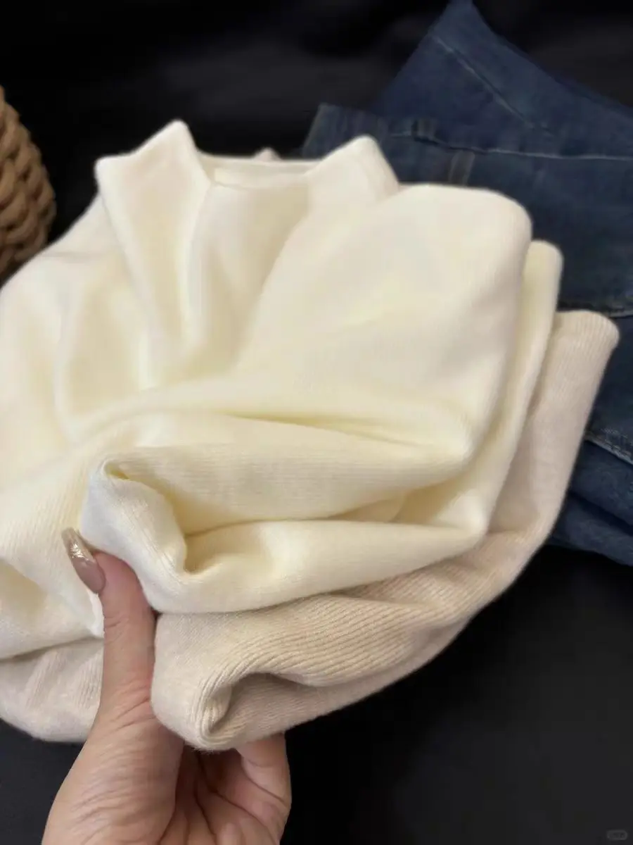 لينة الكشمير الصغيرة الوقوف طوق بأكمام طويلة تي شيرت للنساء الخريف والشتاء جديد الكورية الدافئة الداخلية قاع قميص أعلى #3