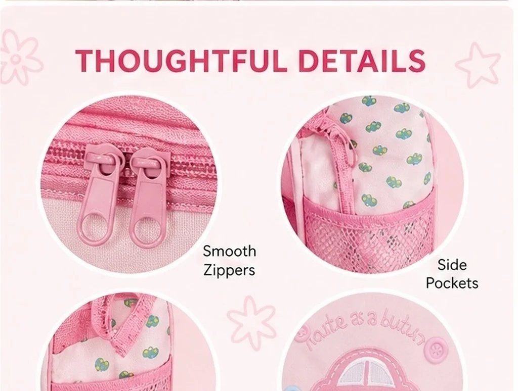 4-in-1 Large Capacity Diaper Bag Set with Tote, Small Bag, Bottle Holder & Changing Pad