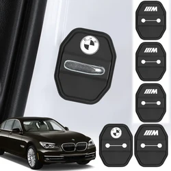 4PCS Car Interior Door Lock Cover Silicone Auto Door Latch Protective Sticker For BMW M Performance M3 M5 M6 F01 F20 F10 G30 E92