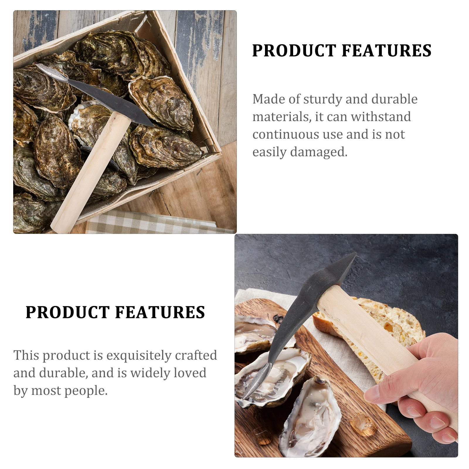 

Oyster Knife for Home Black Kitchen Tool Seafood Opener Easy Clean Seafood Sheller Wide Oyster Uses