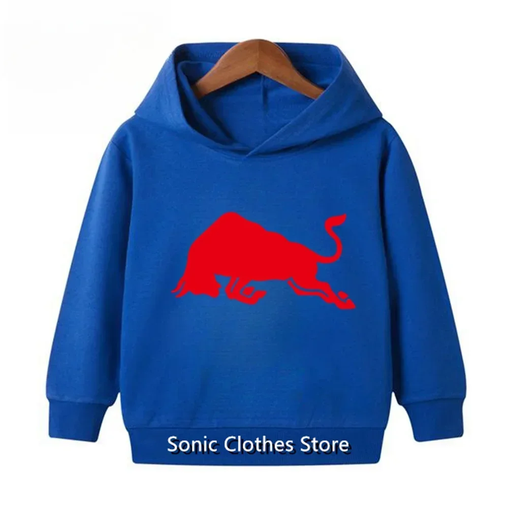 2024 Fashion Red Bull Hoodie Kids Clothes Girls Clothing Jersey Baby Boys Clothes Autumn Warm Sweatshirt Children Tops