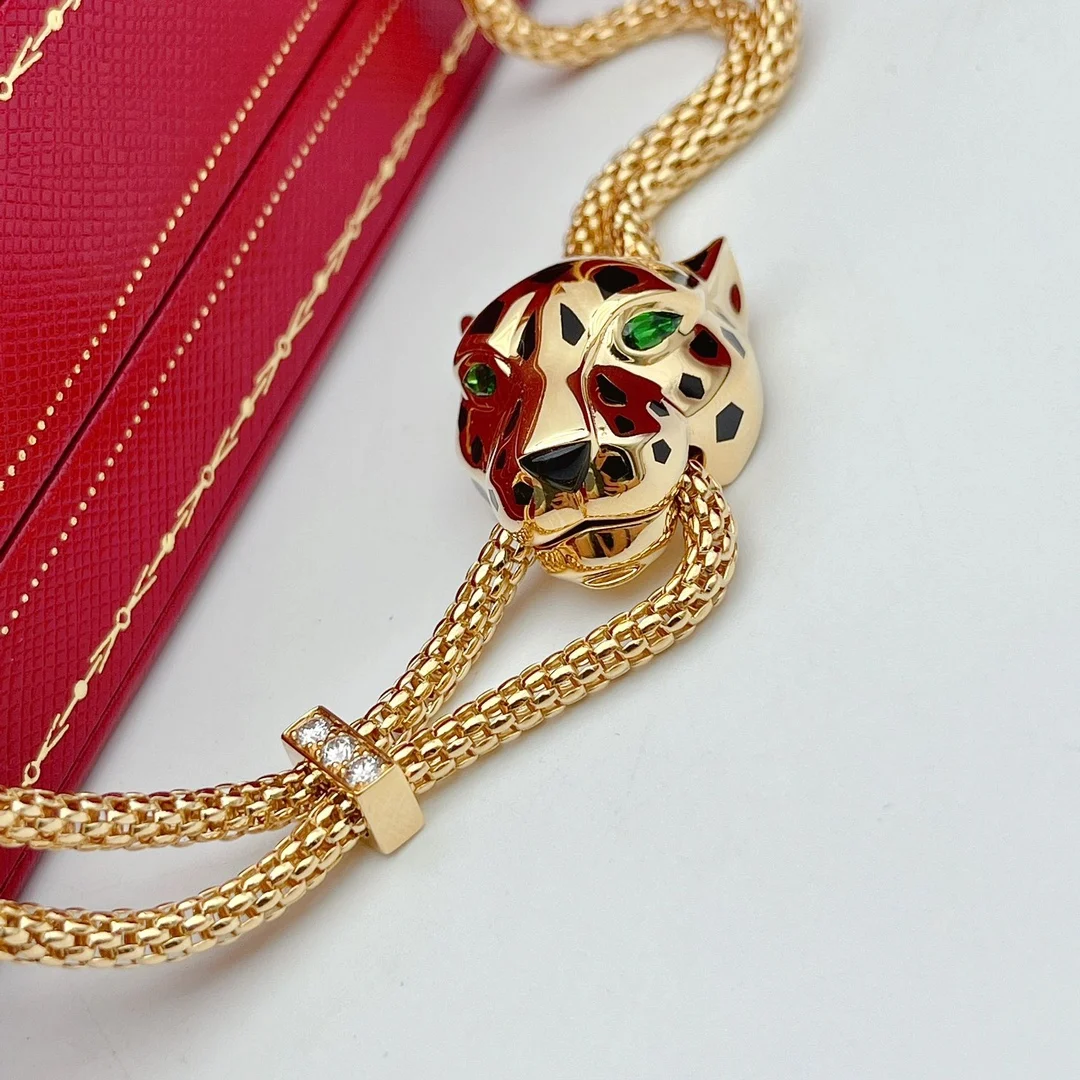 2026--New thick chain multi-wear hair leopard head necklace personalized fashion trend versatile couple neck chain