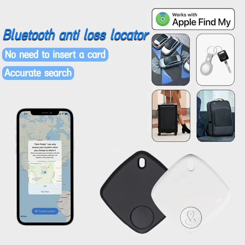 

Мини-умный GPS Bluetooth-трекер, устройство против потери, сигнализация для ключей, кошелька, чемодана, домашних животных, работает с Apple Find My APP