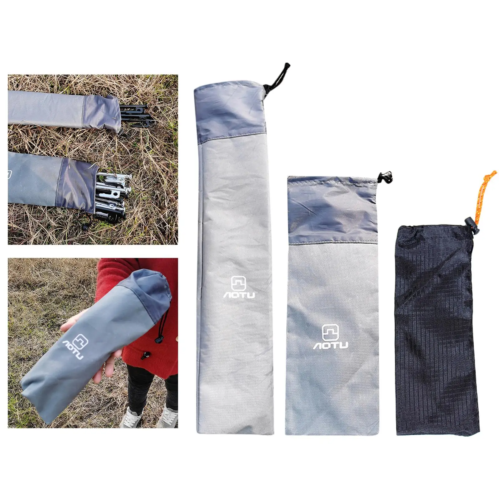 Outdoor Tent Pegs Storage Bag Holder Tent Nail Stakes Hammer Carrying Pouch for Trekking Canopy Stuff Sack