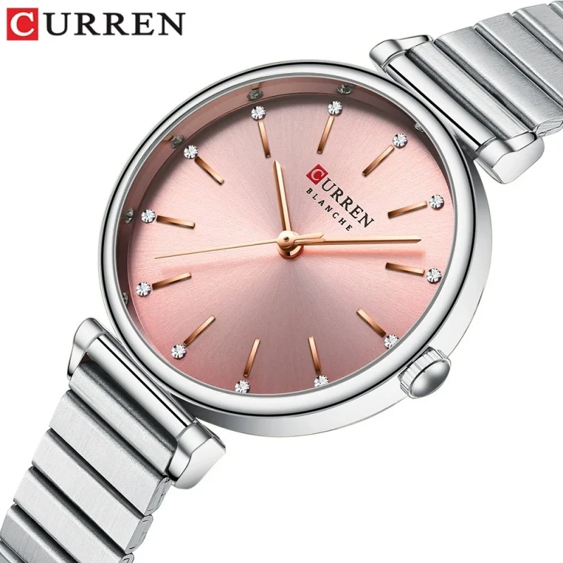CURREN 9081 Advanced Elegant Fashion Women's Quartz Watch Waterproof Stainless Steel Strap Simple Business Women's Watch Gift