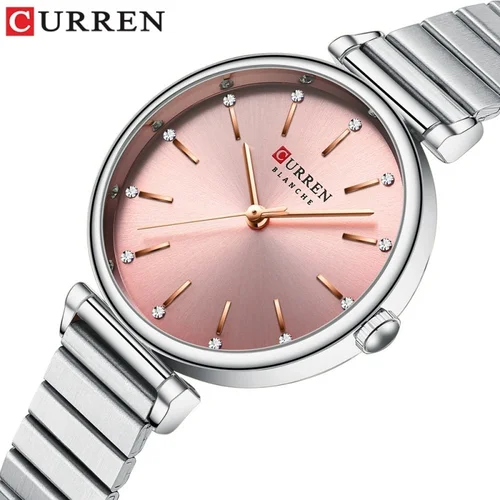CURREN 9081 nuevo reloj de cuarzo para mujer, moda de lujo, correa de acero inoxidable, reloj de moda, reloj de mujer sencillo de negocios