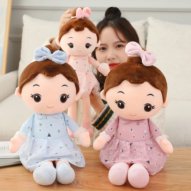 90cm Cute Angel Girl Plush Toy Lovely Stuffed Anime Figure Doll Wear Beautiful Dress Soft Toys For Girls Nice Christmas Gifts