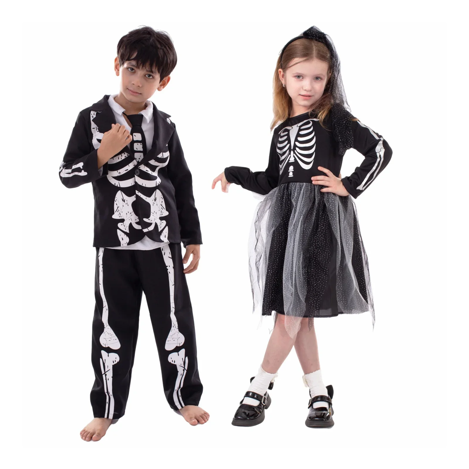 

Horror Halloween Skeleton Cosplay Costumes for Boys and Girls Makeup Ball Party Dresses Suit Stage Performances Clothes