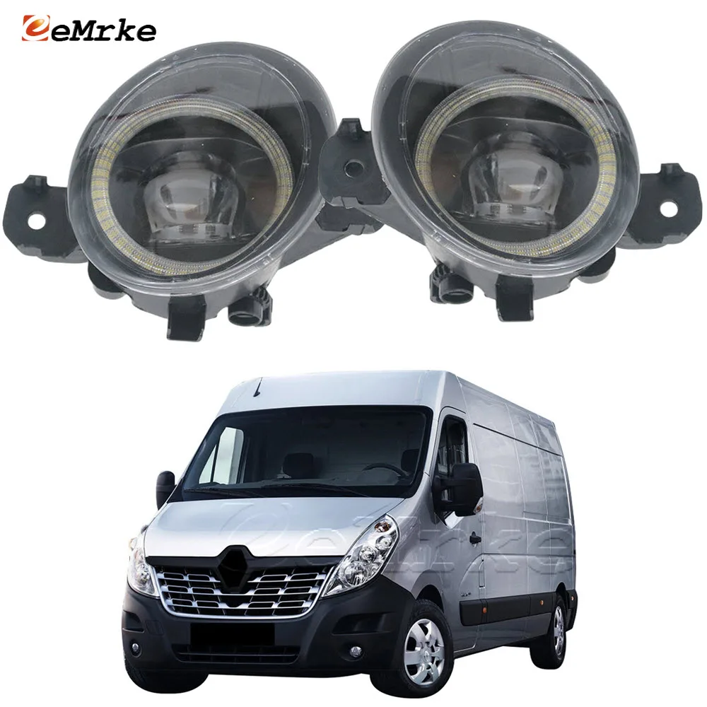 Ensemble de phares antibrouillard LED Angel Eye DRL, phare de conduite, 30W, voiture PTF, Renault Master 3 III, JV, FV, EV, HV, UV 2010-2019, 2 pièces