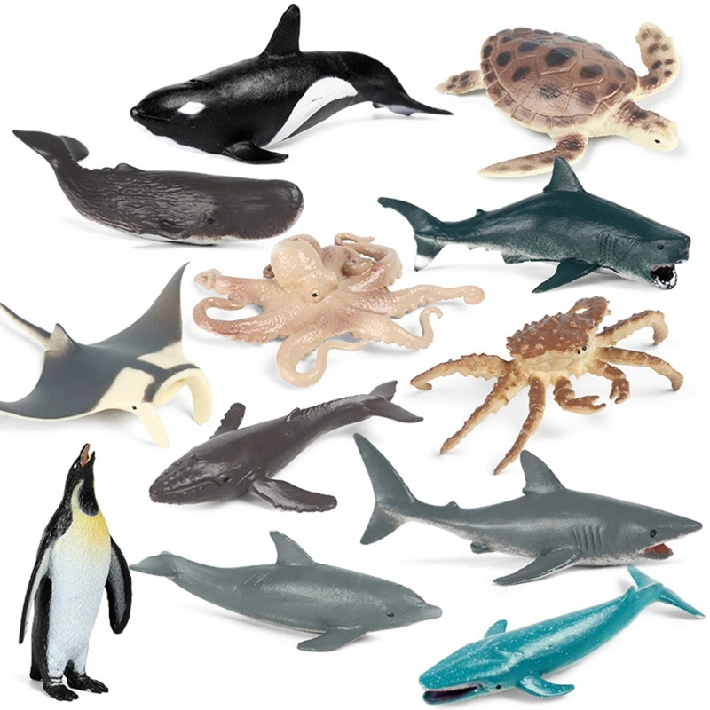 Animal Toy Assorted Mini Sea Animal Dinosaur  Realistic Vinyl Plastic Zoo Play Set Jungle Animal Figure Small Toys for Kids Gift