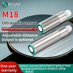 GM1840 Ultrasonic Proximity Sensor M18 Response Time About 100ms Distance Sensor 300MM 800MM 4-20MA 0-10V