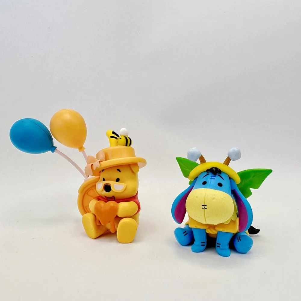 Disney-figuras de acción de Winnie The Pooh, Kit de muñecos de Garage de seis estilos, adorno para pastel, miel, Gourmet, oso, lechón, Eeyore