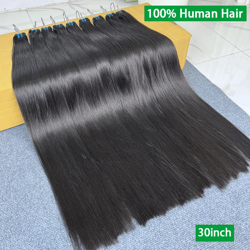 

18A супер двойные нарисованные необработанные прямые пучки человеческих волос необработанные 100% натуральные необработанные волосы прямые пучки наращивания Tissage