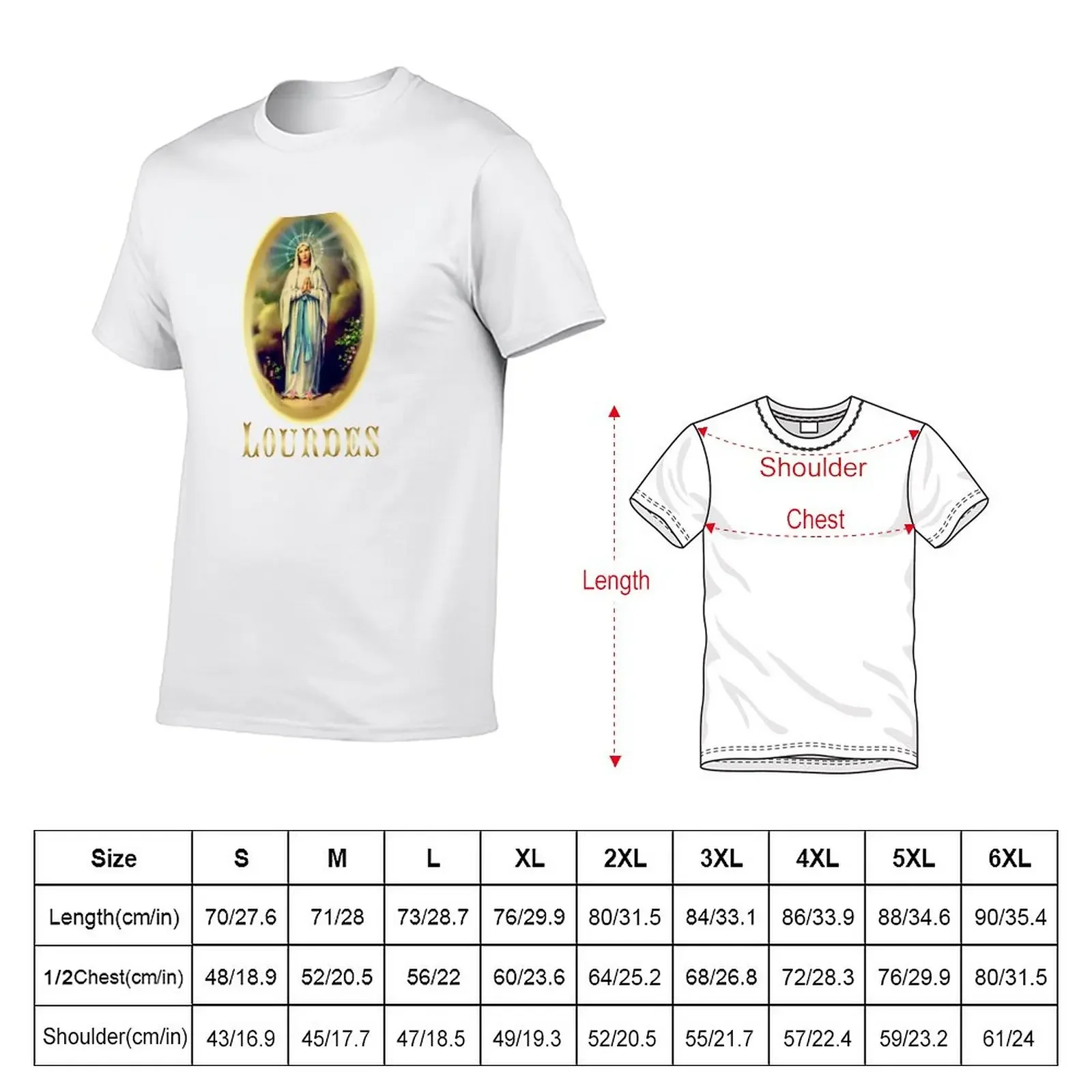 Our Lady of Lourdes Virgin Mary France St Bernadette France Catholic T-Shirt graphics mens t shirt