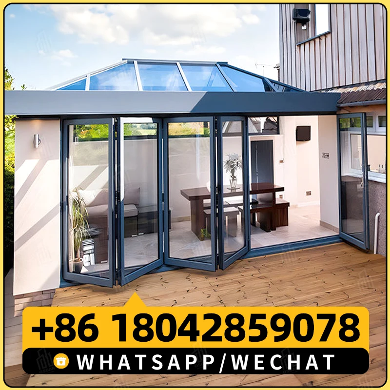 customized aluminum folding doors with Australia standard sizes interior folding doors of glasses and aluminum