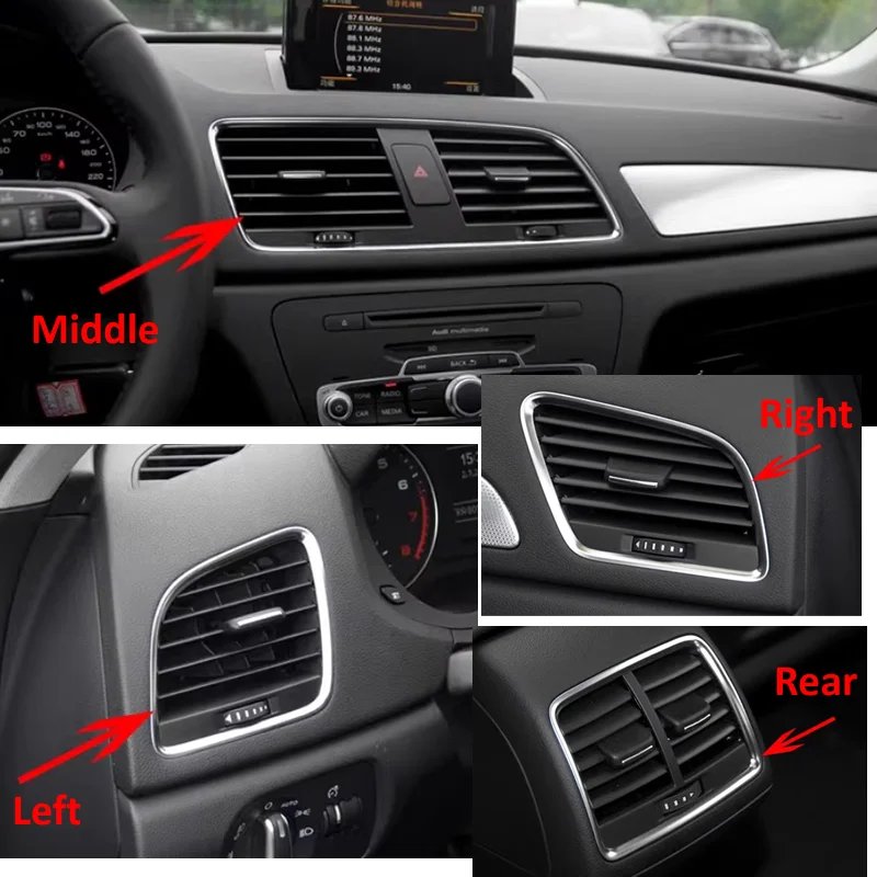 

For Audi Q3 2013- 2018 Auto Front Dash Center Console A/C Air Conditioning Vent Outlet 8UD820951 8U1820901 8U1820902 8U0819203