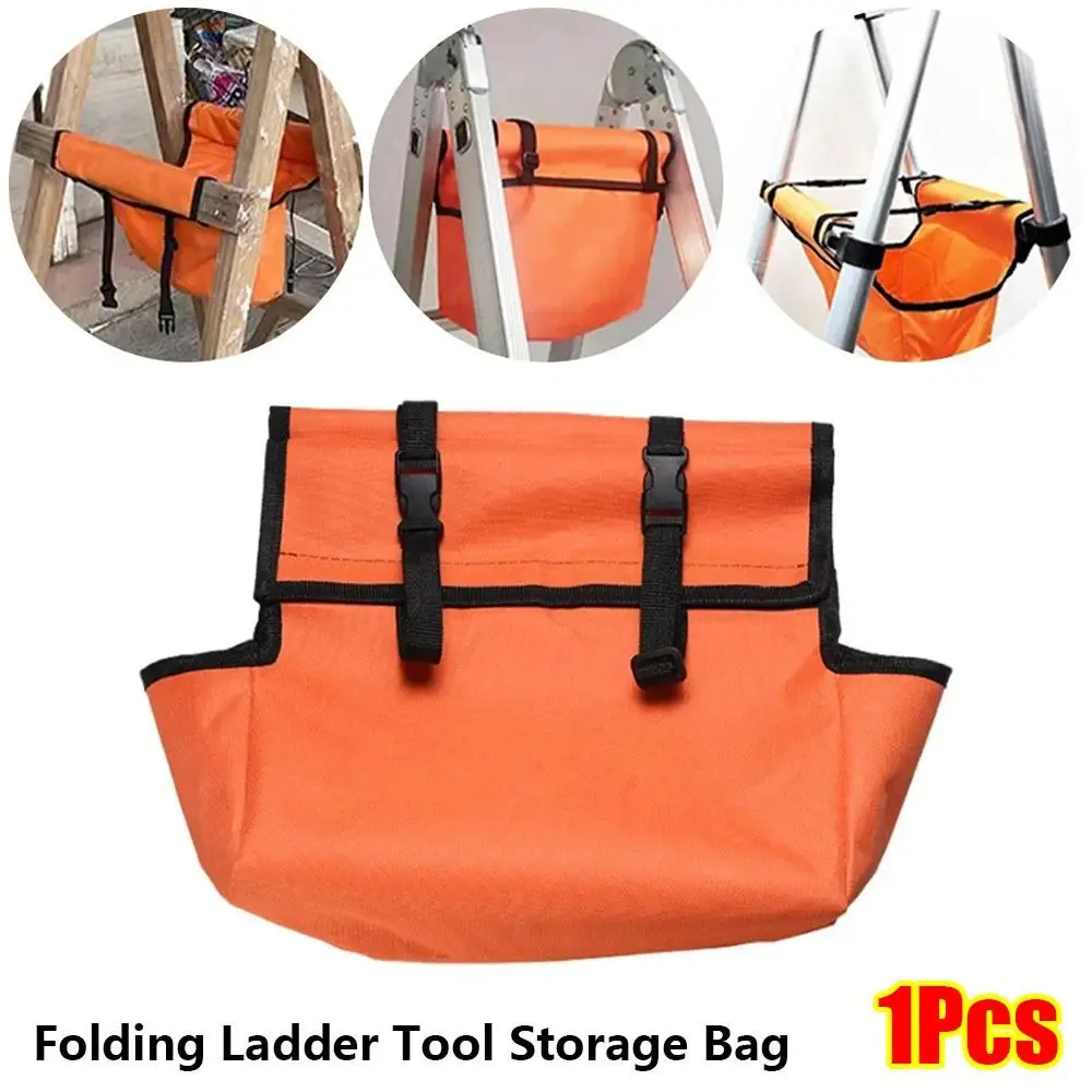 1Pcs Oxford Cloth Folding Ladder Tool Storage Bag Portable Versatile Folding Ladder Tool Bag Folding Design