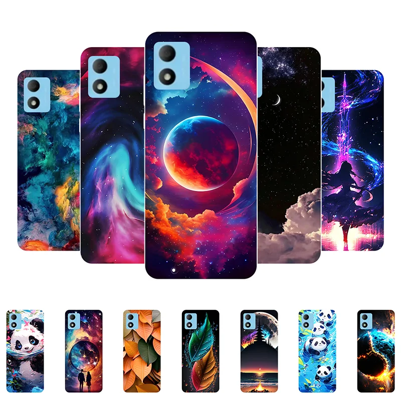 Para TCL 305i 5164D Funda Funda TCL305i 5164D Case Precioso Panda Lobo Funda de silicona suave para el teléfono TCL305 i 305i 5164D