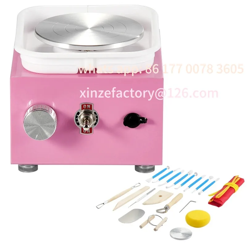 

Customizable Mini Pottery Wheel 0-320RPM Adjustable Speed Detachable Basin 2.56in/3.94in 2 Turntables Art Craft Work Home