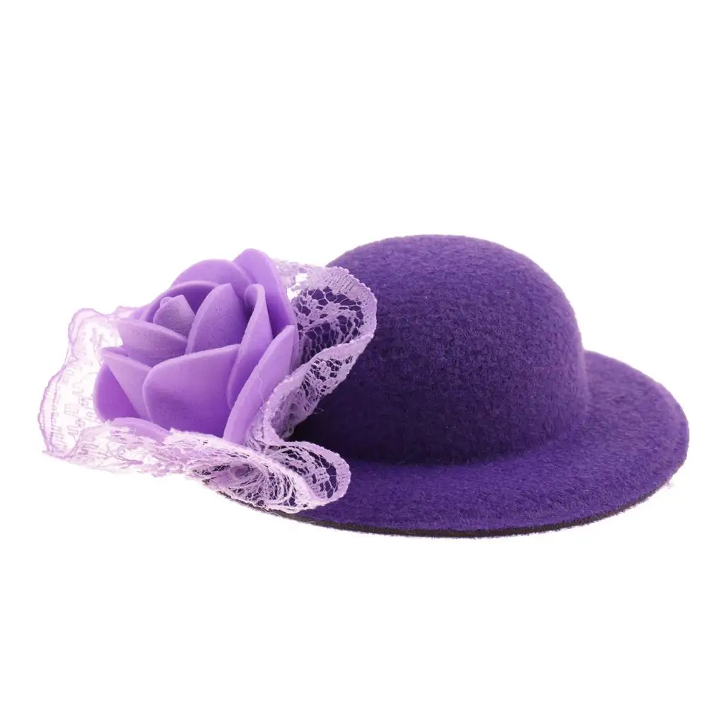 Elegante Klassieke Poppet Nieuwe Ronde Bolhoed Met Kanten Decoratie Voor Poppenkleding Van 28-30Cm Wit