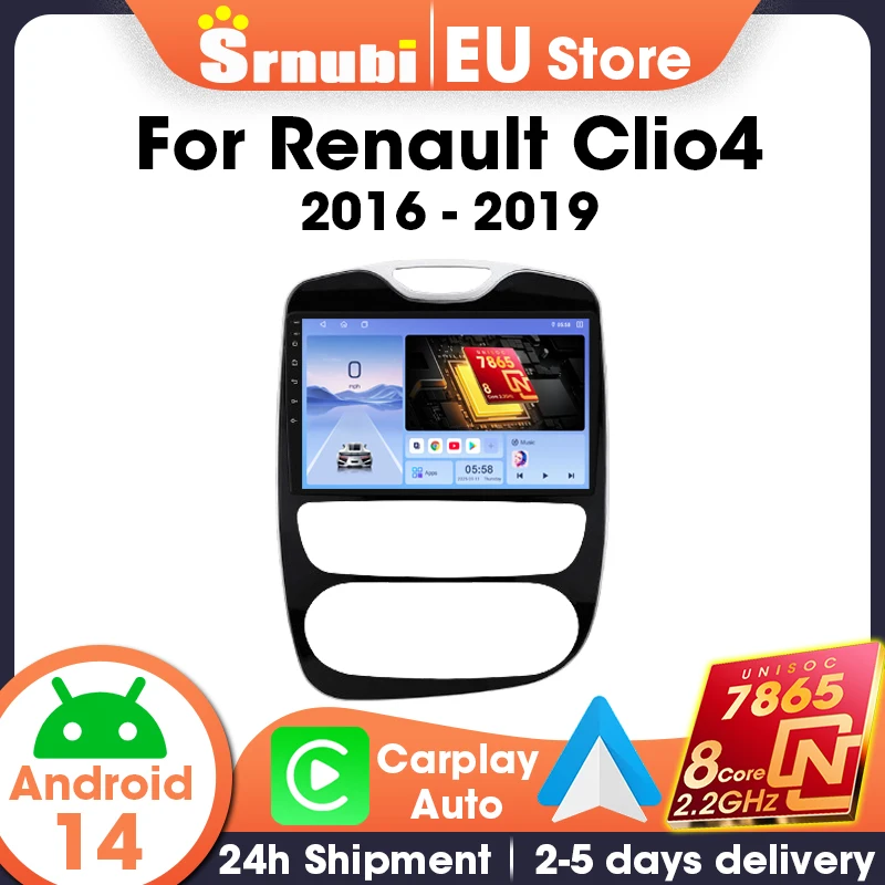 Srnubi 10 inch Car Radio Wireless Carplay Android Auto GPS Navigation Multimedia Video Player for Renault Clio4 2016-2019, Stereo Head Unit with DSP 4G WIFI, 8-Core Support SWC Accessories