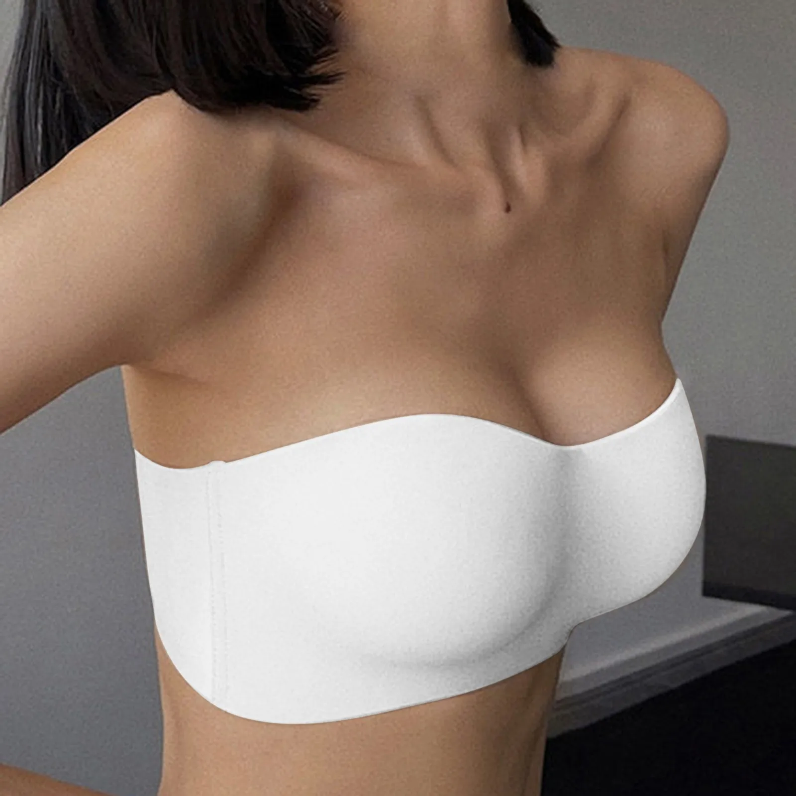 Women Seamleass Bra Wireless Strapless Summer Chest Gathers Without Steel Ring Bra Non Slip Bras Lingerie Bralettes Breathable