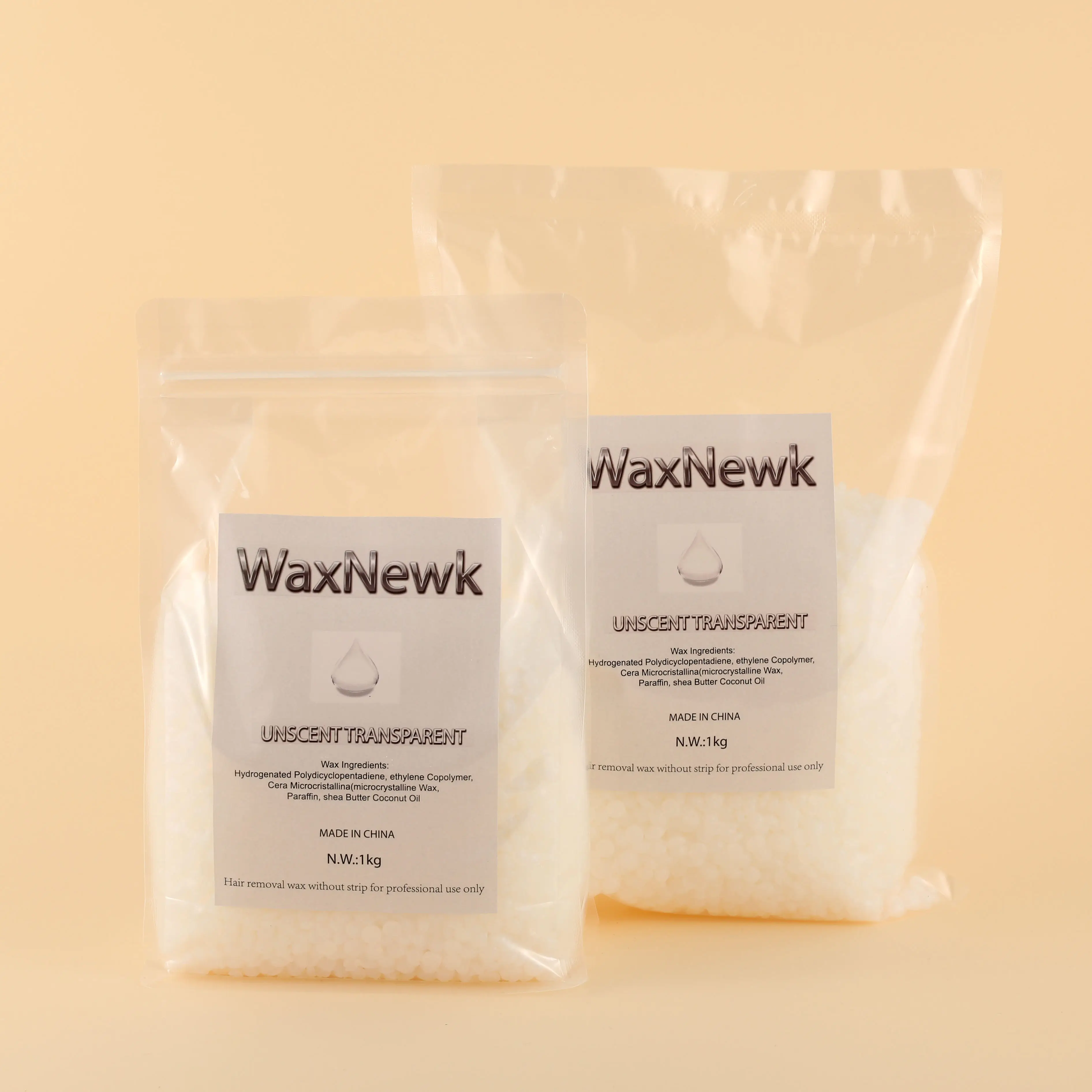 

WaxNewK 1kg Rosin free unscent transparent clear low melting point viscous strong waxing solid no fragrance flavor smell wax