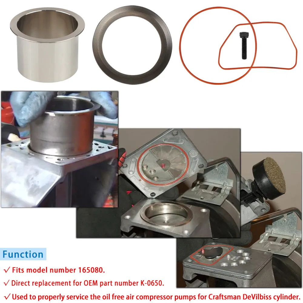 K-0650 Cable Air Compressor Service Kits Air Compressor Cylinder Sleeve For Craftsman Devilbiss Porter Cable Air Compressor