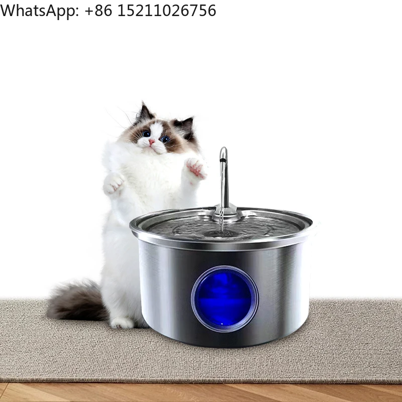 Pet Water Dispenser Stainless Steel Cat Water Feeder Fountain Automatic Circulation Electronic Pet Supplies Smart Drinking Dog