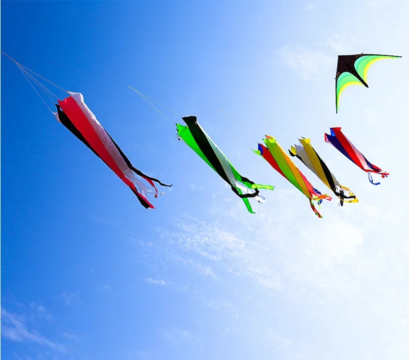 Spedizione gratuita big kite windsocks aquiloni in nylon volanti per bambini string line delta kite pendant giocattoli divertenti all'aperto aquiloni in parafoil