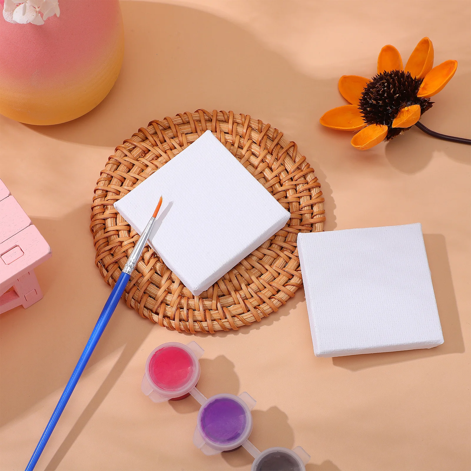 

24pcs Mini Oil Painting Frames Diy Panels Blank Wrap Frames For Drawing Supplies Stretched Canvas Art Boards Oil Painting Canvas