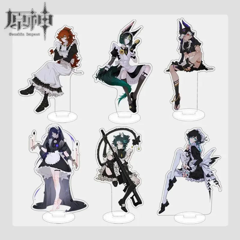 Genshin impacto anime figuras suporte modelo placa empregada acessórios de decoração de mesa amigos presente para fãs cosplay