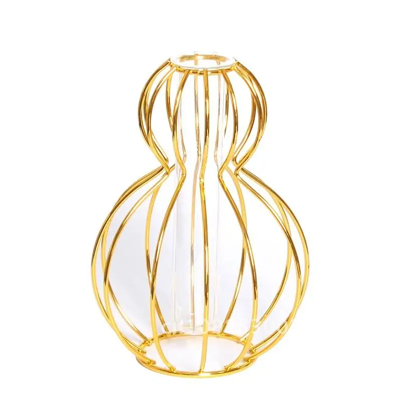 Nordic Light Luxury Dining Table Decorative Iron Vase Spherical Shape Flower Bottle Gourd Countertop Porch Metal Artwork