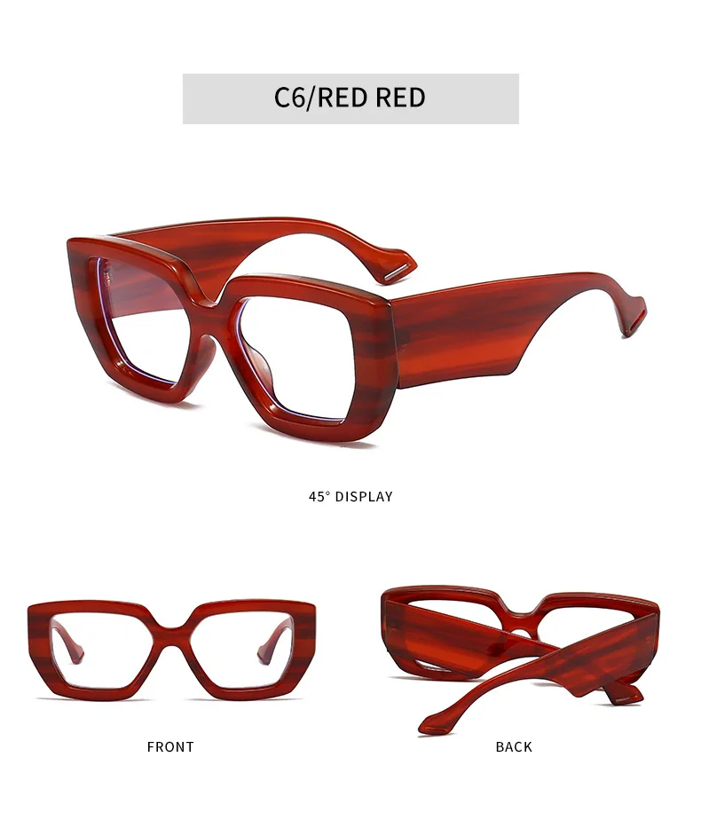 Dicken Rahmen übergroße quadratische Brille für Frauen Mode optische klare transparente Linse Brillen Computer schwarze Brille Retro – Detail 11