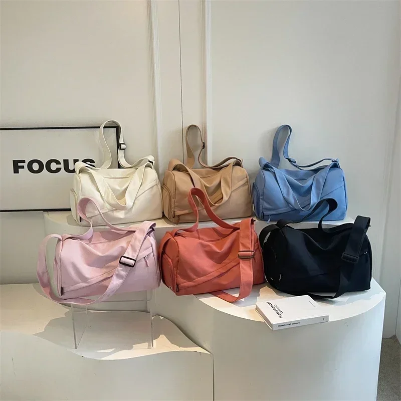 Canvas Zipper 2024 High Quality Travel Handbag Solid Large Capacity Simple Casual Shoulder Bag Soft Versatile Crossbody Bag