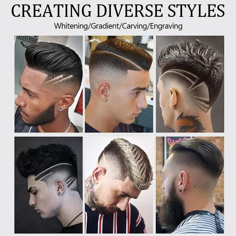 Kemei KM-PG1071 مقص الشعر المهنية قابلة للشحن مقص الشعر اللاسلكي مقص الشعر الكهربائية عدة الرجال تتلاشى مقص الشعر