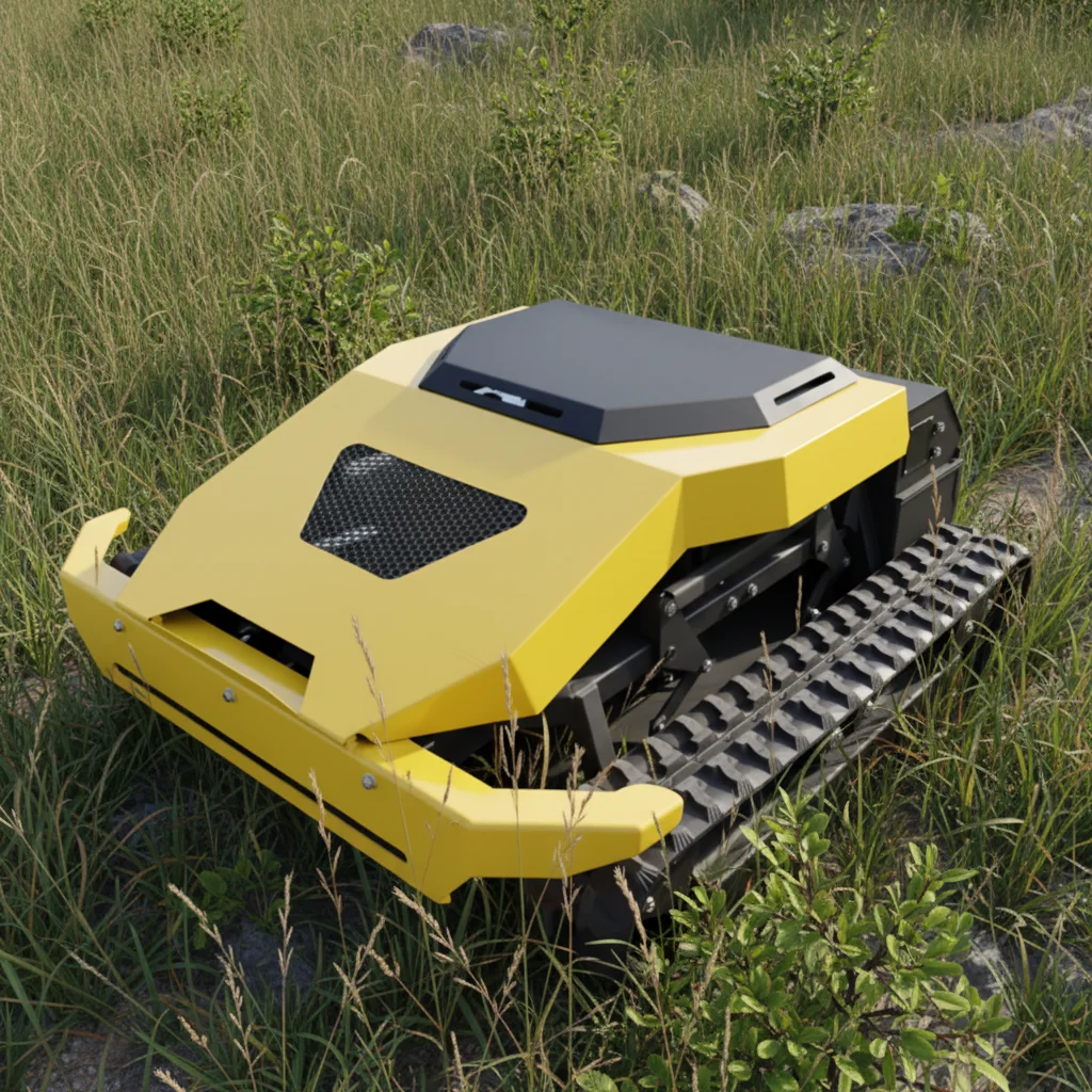 

Customize Heavy Duty RC Crawler Mower 90cm Cutting Width Landscaping Tool