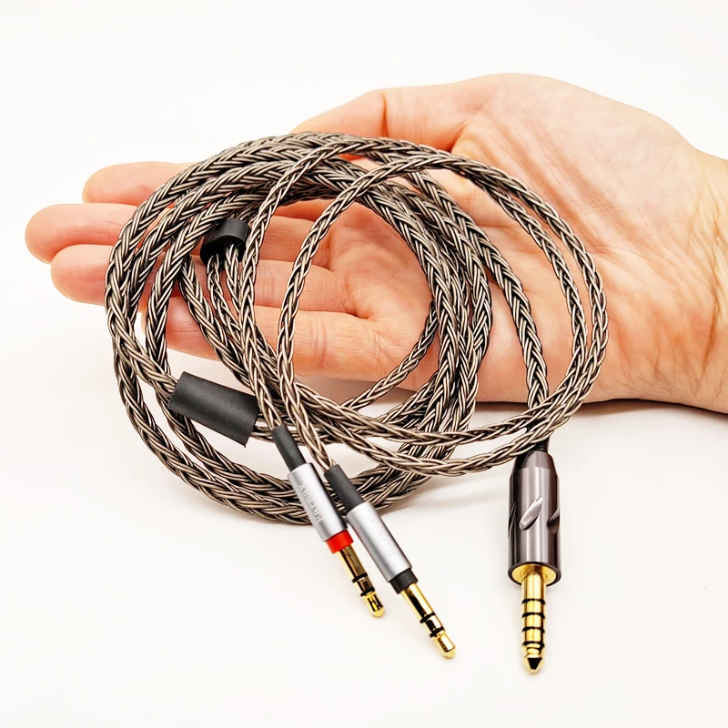 6N หูฟังสาย OCC สายสัญญาณเสียง2.5มม./4.4มม.Balance สำหรับ Philips Fidelio X3 /FiiO Mp3 99% 9997คริสตัลเดี่ยวสายทองแดง