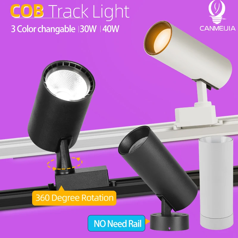 

Трековый светильник LED 3 Color COB Spot Led Light Полоса освещения Весь набор Рельсовые системы Прожектор Потолочные пятна Светильник Настенный светильник для потолка Спальня Кухня Домашний декор 220 В