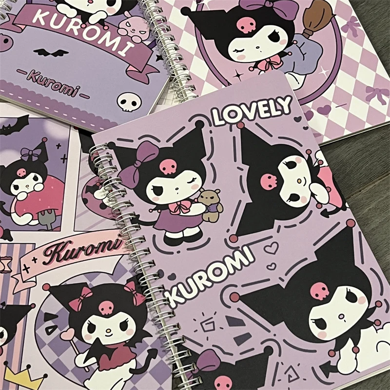 Cartoon Sanrio Hello Kitty Kuromi Notebook A5 Coil Notebook Kawaii Minimalist Student Notebook School Writing Tool Office Suppli