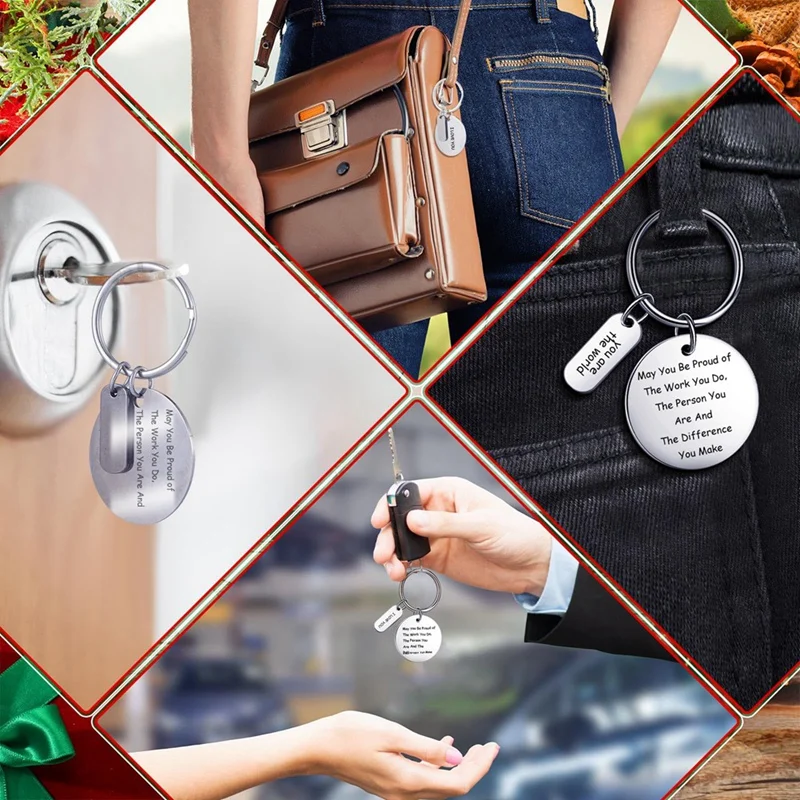 30Pcs Engravable Metal Keychain Blanks Metal Stamping Blanks For Engraving Stainless Steel Blank Key Ring Tags With Hole Durable