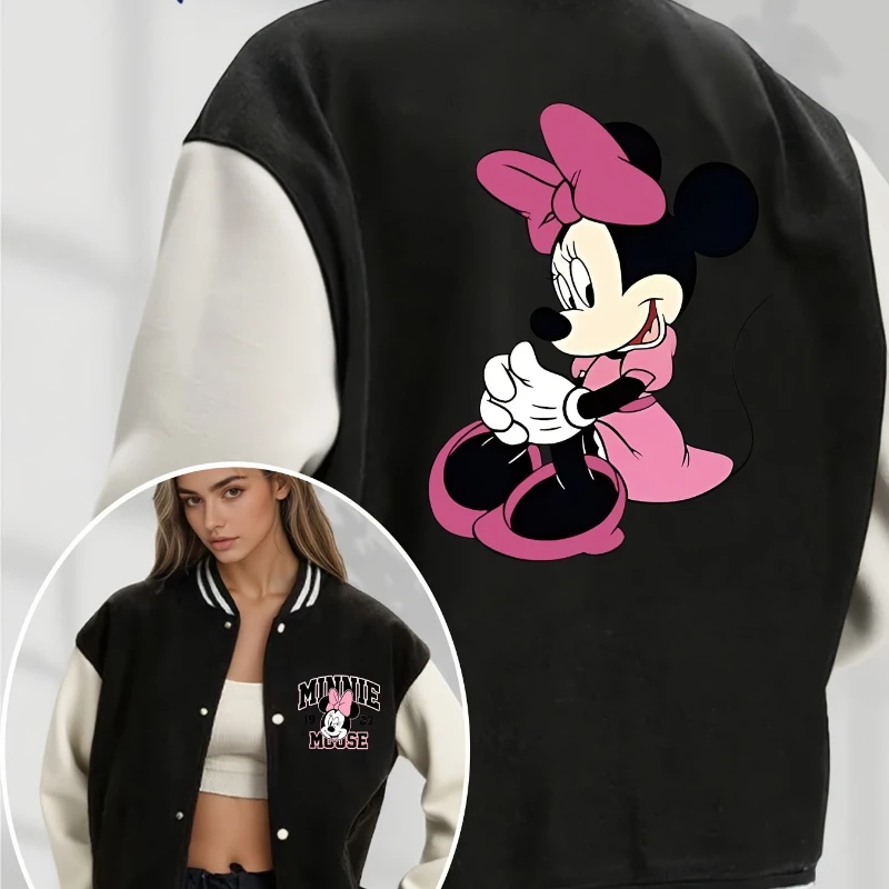 

Disney Women's Baseball Jersey Autumn and Winter New Collection Retro Casual Fashion Men's and Women's Streetwear