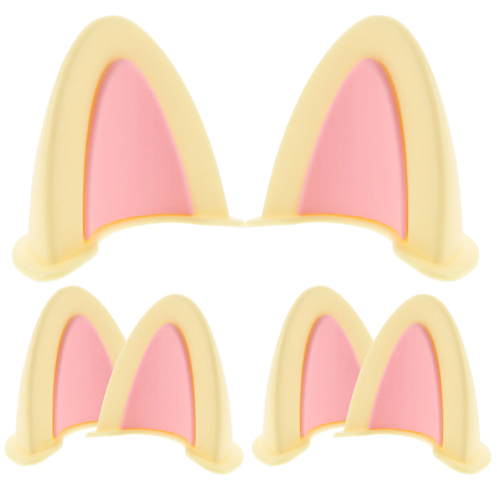 

3Pairs Cat Ear Decor Suitable for Most Helmets - Bright Color Stylish Animal Ear Ornament for Motorbike Decoration