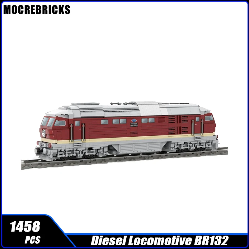 MOC-132537 City Railway Train Diesel Locomotive BR132 Mini Building Block Assemble Model Bricks Toys Children's Christmas Gifts