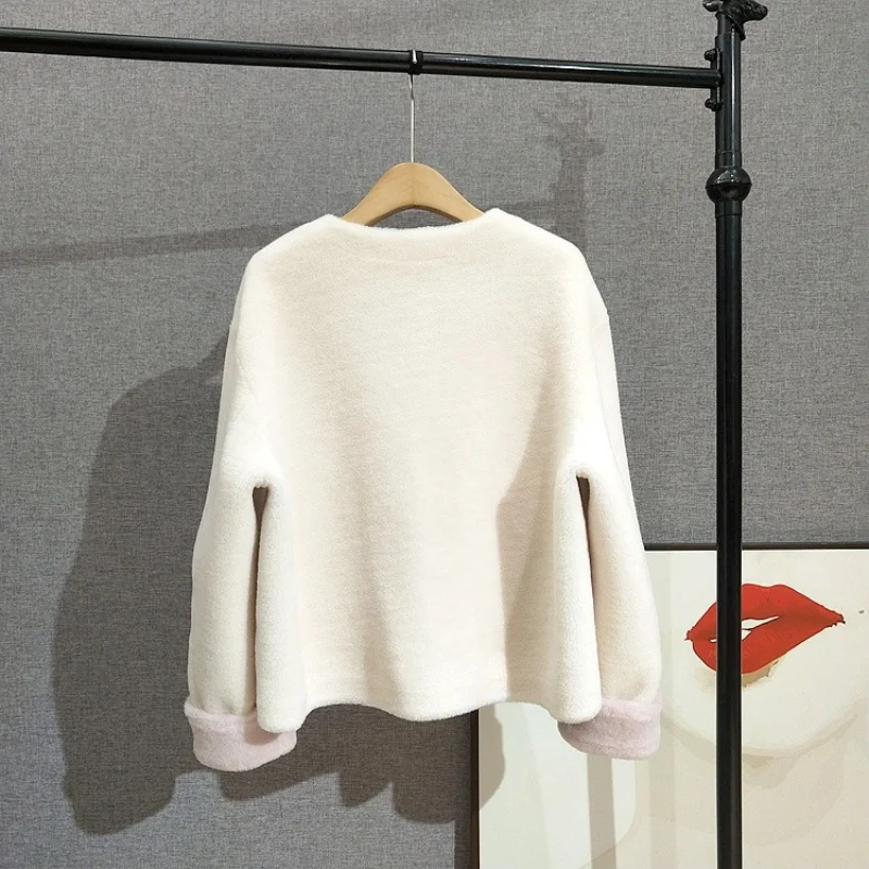 2025 herbst Winter Neue Ankunft Elegante Stil Reiner Wolle Mantel Dame Mädchen Mode Trend Schafe Lammfell Kurze Jacke JT 513