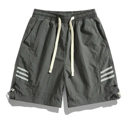 Summer Men Casual Shorts Striped 2023  Sportswear  Sweatpants Jogger Male Qicky Dry Boardshorts