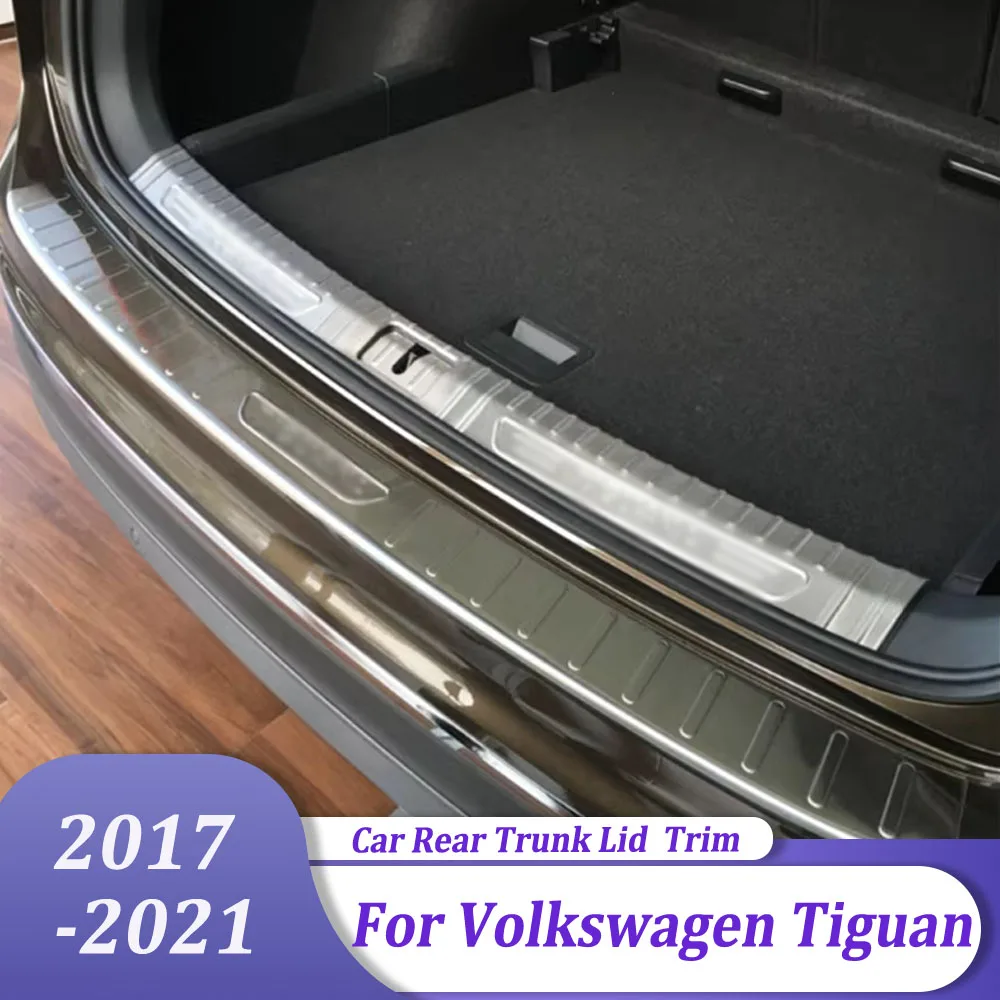 

Inner Rear Bumper Trim Trunk Lid Scuff Plate Guard Cover Car Accessories For Volkswagen VW Tiguan 2017 2018 2019 2020 2021
