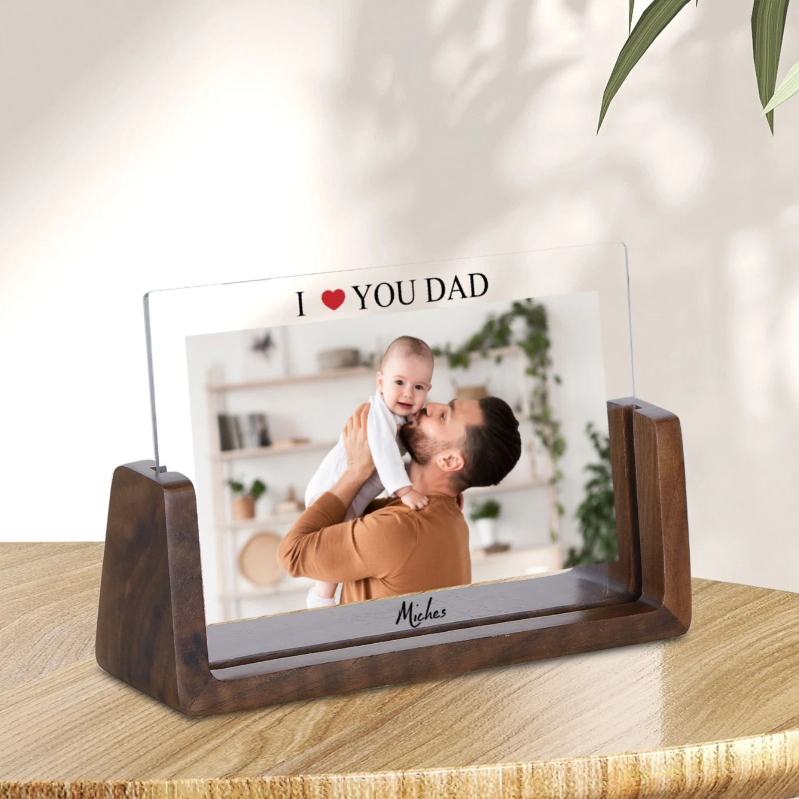 Personalized I love you Dad Picture Frame Father's Day Gift for Daddy Custom Acrylic Photo Frame Valentines Day Gifts for Man