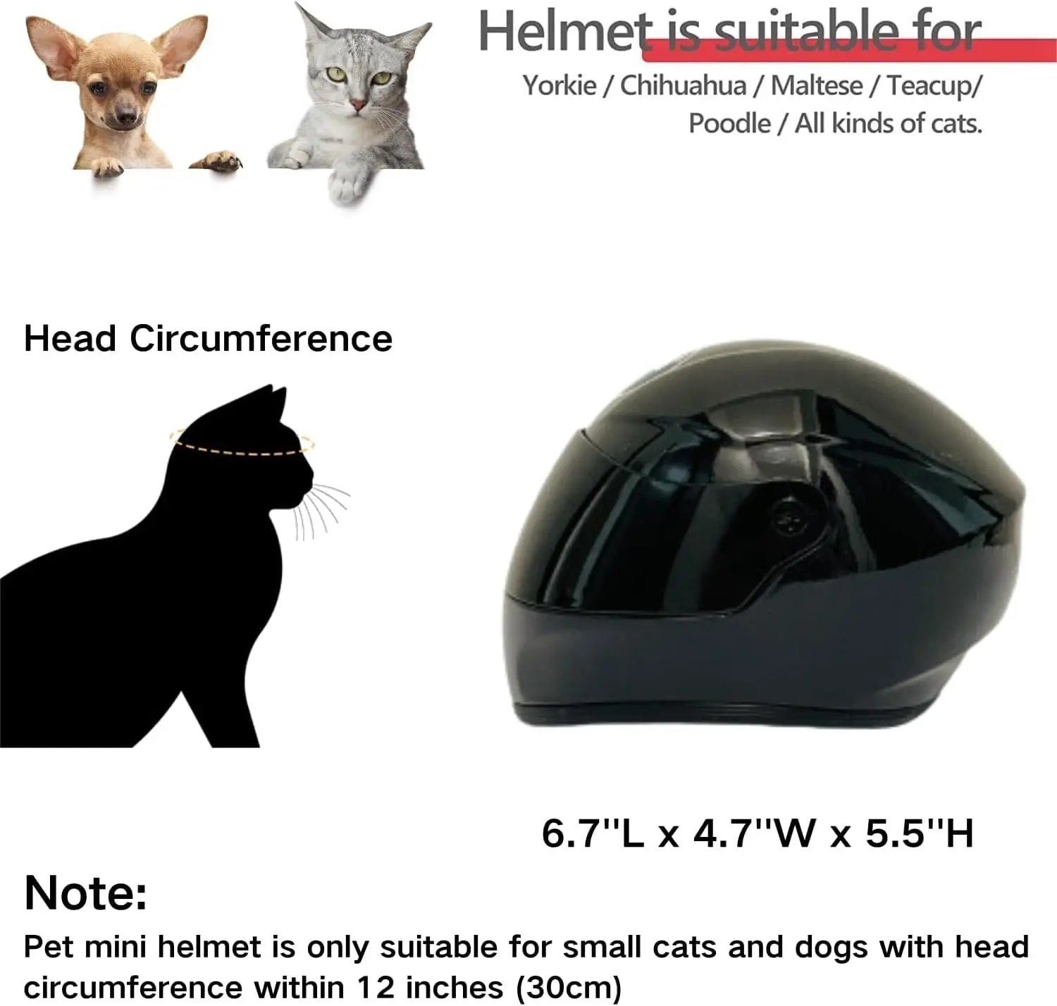 Pet Motorcycle Full Face Helmet with Anti-Detachment Safety Buckle Miniature Riding Helmet for Cats and Dogs Fan Favorite Gift