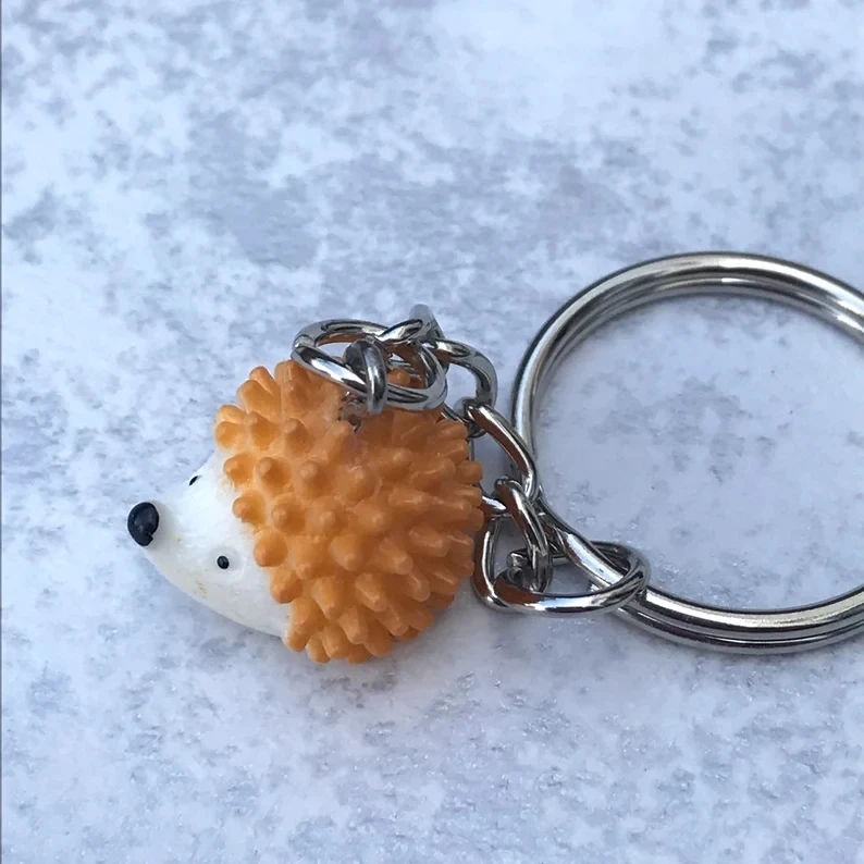 Cute hedgehog small keyring gift hedgehog lover small thoughtful gift autumn y2k fashion keyring women 2022 trending